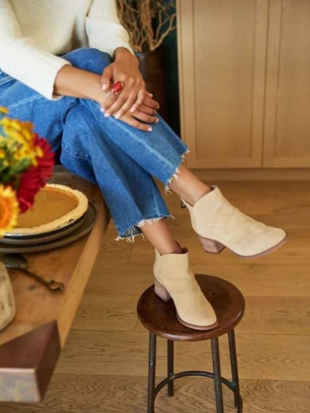 NWB Beek Suede Eagle Booties in Stone Sizes 7, 8, 9